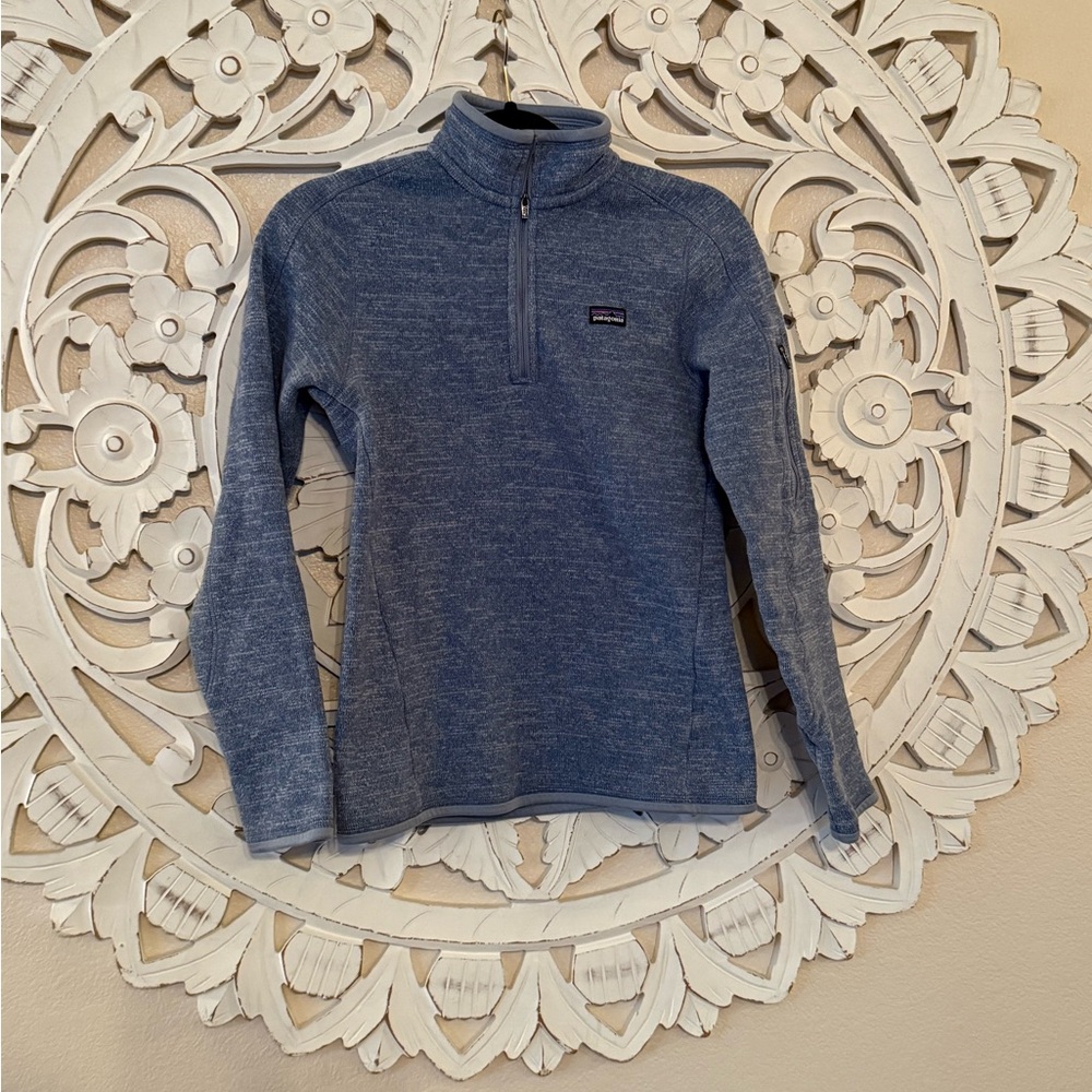 Patagonia blue 1/4 zip Heathered Blue better Sweater